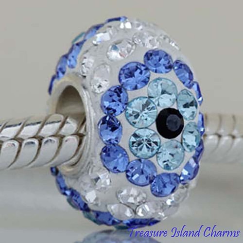 Blue and clear evil eye - blue,