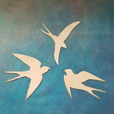 Wooden Birds Flying Swallows