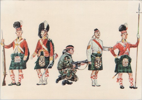 Military postcard argyll - military,