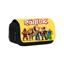 Game Roblox Canvas Pencil Case Boys Girls Pen Stationery Bag Zip Make Up Pouch