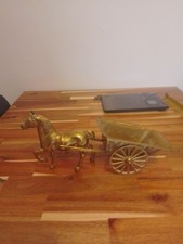 Vintage brass horse and - vintage, cart
