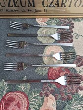 6 X Viners Love Story Dinner Forks Daisy Pattern Vintage Cutlery 