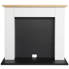 Adam Chester Electric Stove Fireplace in Pure White & Black, 39 Inch