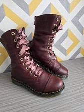 Dr Martens Aimilita grizzly fold over boots Cherry Red / Burgundy UK Size 9
