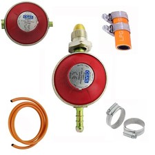Propane Gas Regulator 37mbar With 1m Hose & 2 Clips Fits Calor Gas / Flogas