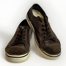 Crocs Leather Hover Sneakers Lace Up Lightweight Brown Mens Size 11