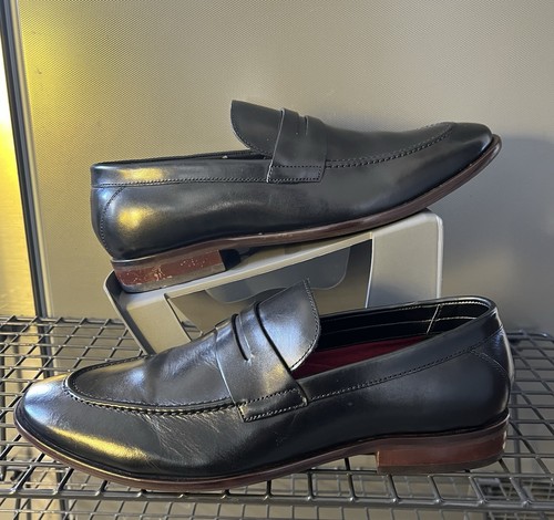 Black leather loafers - leather, –