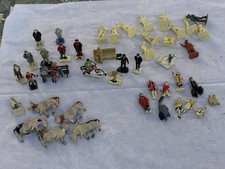 Mixed Lot Of Vintage Train Set Figures People And Cows Some Painted