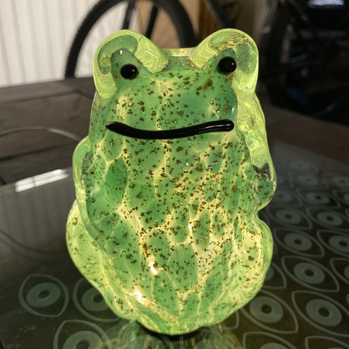 Handmade glass light frog - glass,