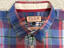 Men’s Thomas Pink’s PINK Multicoloured Check Shirt 100% Cotton Brand New UK XL