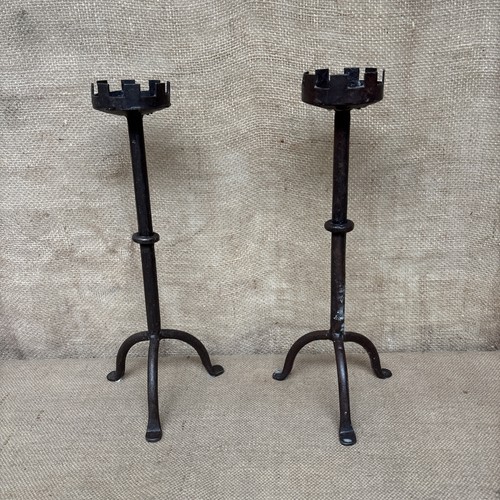 Wrought iron candle holders - iron,