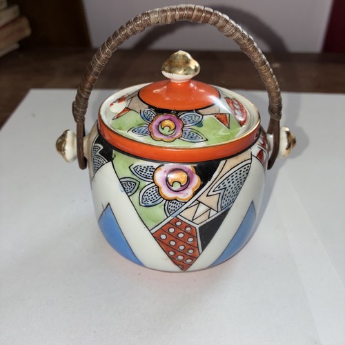 Sugar pot with wicker - wicker, cane