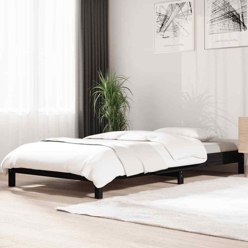 Stack bed black 75x190 - black, cm