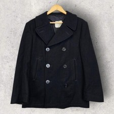 Vintage 1983 US Navy issued enlisted pea coat overcoat jacket black 38s
