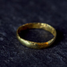 SUPERB ANTIQUE ENGLISH 22K GOLD POSY WEDDING BAND RING TRUE TO THEE I'LL EVER BE