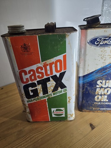 Vintage oil tin can - oil,