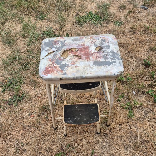 Vintage folding metal step - vintage,