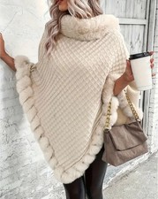 Women's Elegant Faux Fur Cape