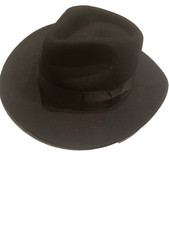 Black Wool Felt Fedora Cowboy