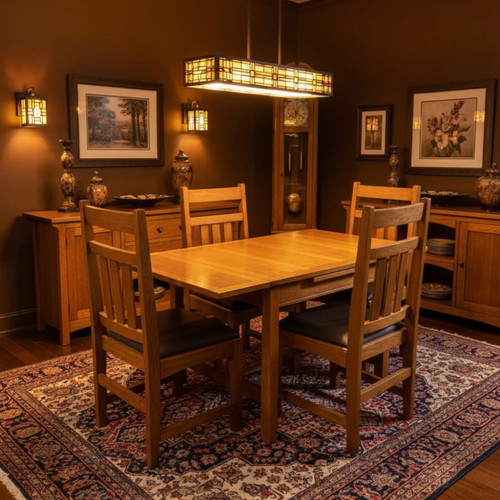 Mission oak kitchen table - oak, with