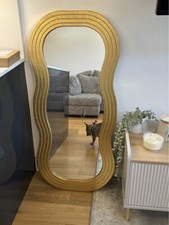 The Range Gia Wavy Wall Mirror Gold Bedrooms Living room Hallway Wall Mirror Art