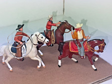 Britains & Harvey - Original Lead Mounted Cowboys Repainted.