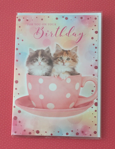 Female cute birthday card - cute,