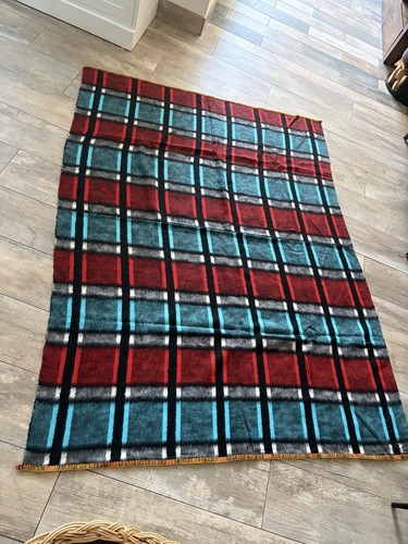 Vintage plaid wool blanket - plaid,