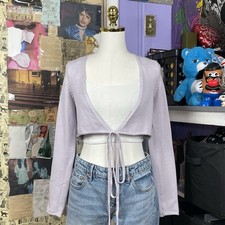 Zara Lilac Cropped Tie-Front