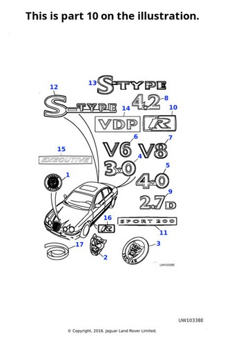 Jaguar trunk lid - trunk, badge