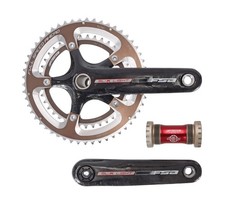 FSA SL-K Light Carbon 2x 10 Spd 172.5mm Road Bike 53/39T Crankset 110 BCD w/ BB