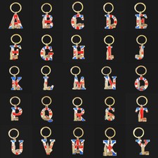Alphabet Keyring Name Initial Letter Keychain A to Z Souvenir UK Landmark Gift