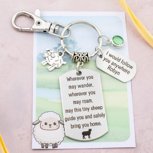 Personalised sheep keyring - personalised,
