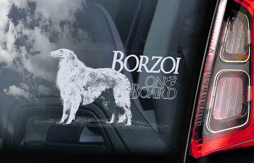 Borzoi car sticker russian - borzoi,