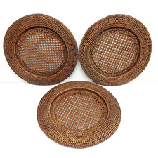 3x Rattan Charger Plates