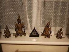 Set of 4 Heavy Brass Hanuman Statue Idol