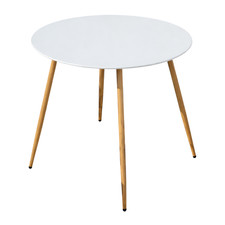 Round Dining Table White Steel