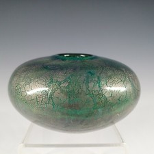 LABELLED Isle of Wight Studio 'Azurene Green' Glass Squat Vase