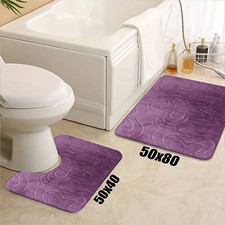 Non Slip Bath Mat Extra Large Bathroom Rug Water Absorbent Toilet Pedestal Mats