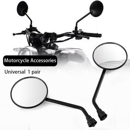 Pair black round motorcycle - round,