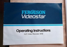 Ferguson Videostar 3V48 video recorder VCR operating instruction manual c 1984
