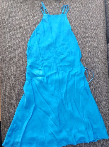 Zara 100 viscose blue satin - zara,