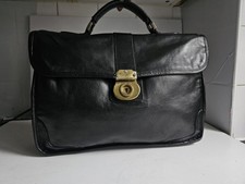 PAUL SMITH  Thick Black Leather Briefcase / Attache / Portfolio -Made in ENGLAND