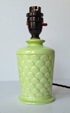 VINTAGE 30s BRITISH ART DECO CROWN DEVON POTTERY & BAKELITE TABLE LAMP RE-WIRED