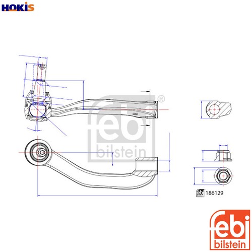 Tie rod end 186129 - rod, vw