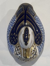 1987 (L) Royal Crown Derby Duck Paperweight with Gold Stopper