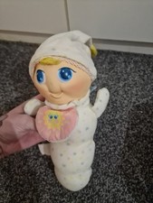 VTG 80s 1986 Playskool Glow Worm Plush Doll Two Faces No Light B3 