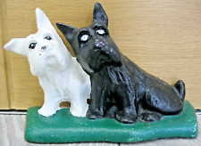 Vintage Westie & Scottie Black & White Whisky Heavy Cast Iron Doorstop