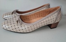 PAVERS Size 6 Beige Gold Small Heeled Slip On Shoes Womens