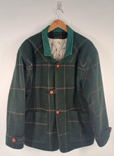Ciro Citterio Jacket Women's 50" Chest Green Wool Alpaca Golf Print Lining Tweed
